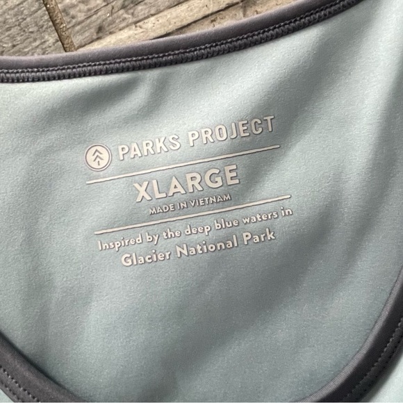 NWT PARKS PROJECT XL Matching Set Leggings & Sports Bra Blue Gray yoga hiker - Picture 3 of 6